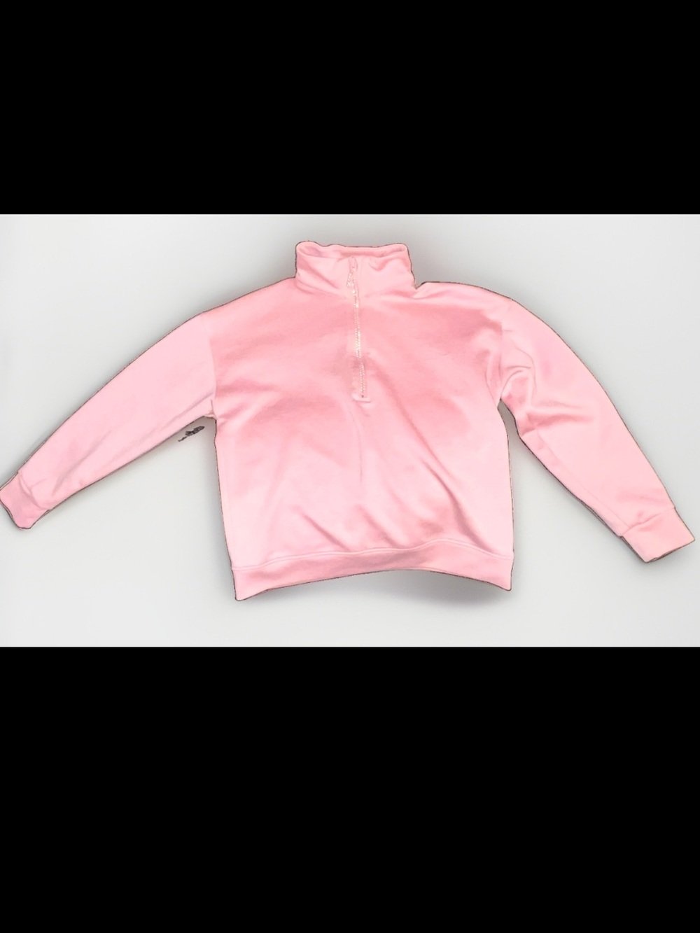 Notations Women’s Pink Half Zip Pullover Sweatshirt Size Small Rhinestone Zipper
